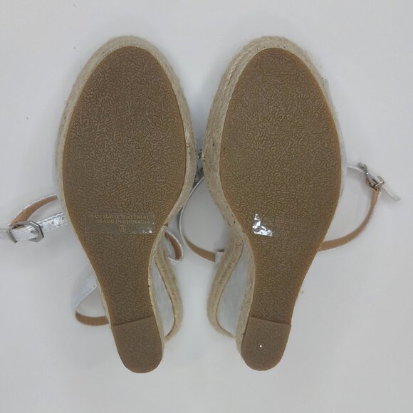 Refresh Beverly Silver Rhinestone Wedges Women's Size 7.5 - Picture 8 of 12